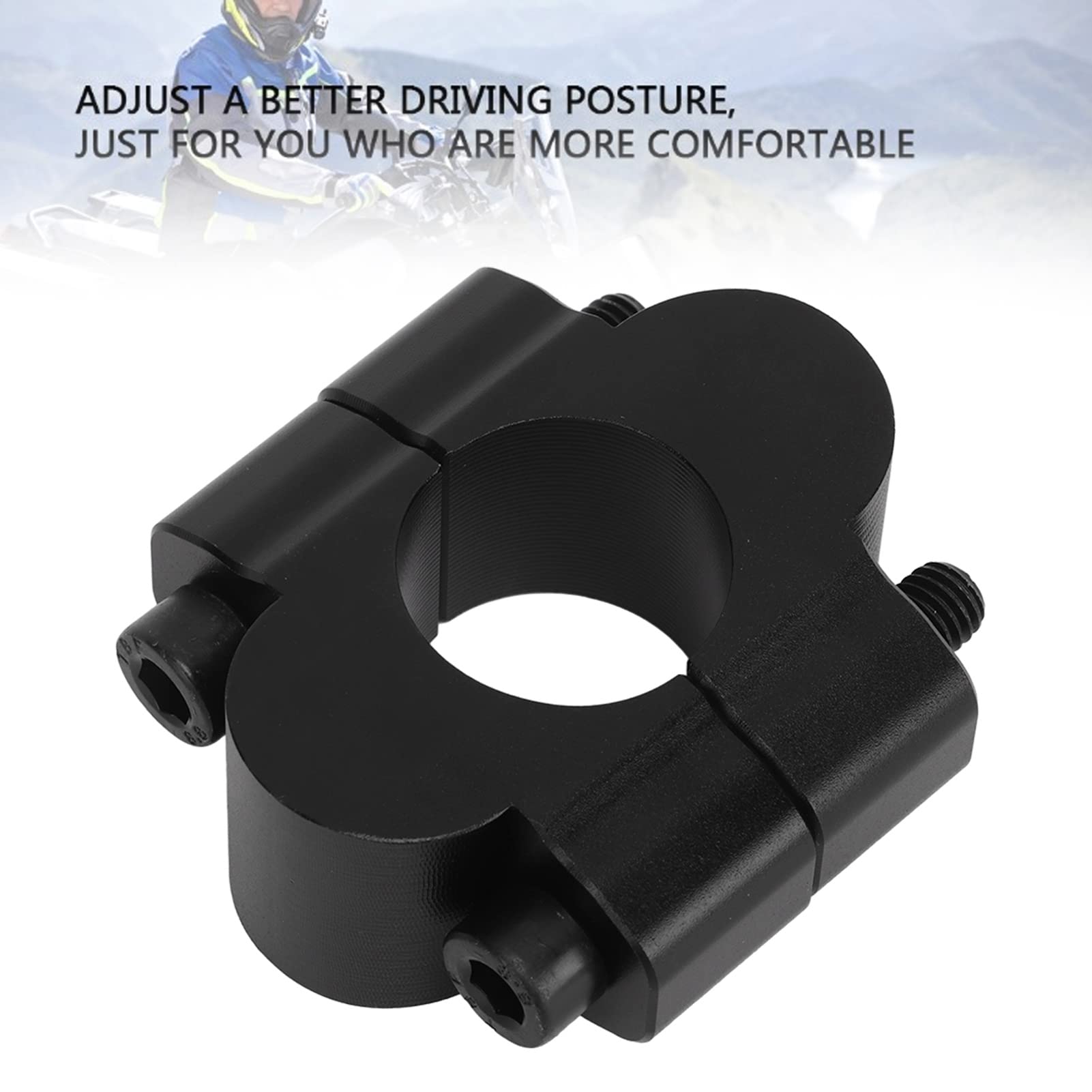 Rehausse de Guidon de Moto, Pince de Rehausseur de Guidon de Moto 52 Mm Rehaussant le Support de Guidon de 28 Mm de Diamètre pour TENERE 700 XT700Z 2019‑2022 (Le noir)