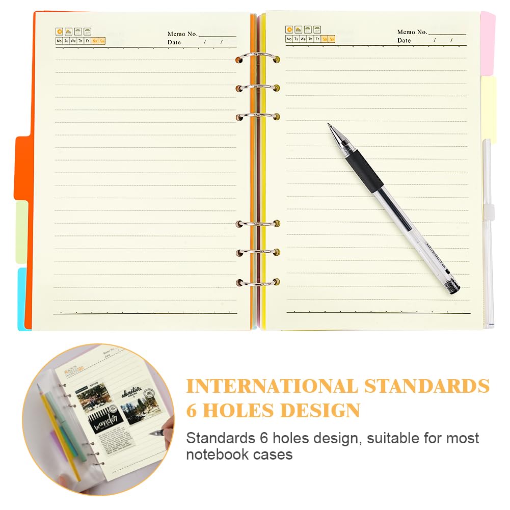 Vicloon A5 Loose Leaf Punched Paper, 180 Pages Horizontal Line Refill Paper - Image 3