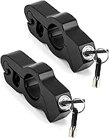 Vista 1 de QWORK Cerradura de manillar de bicicleta ajustable antirrobo resistente, paquete de 2 – un agarre/acelerador/freno/bloqueo de manillar