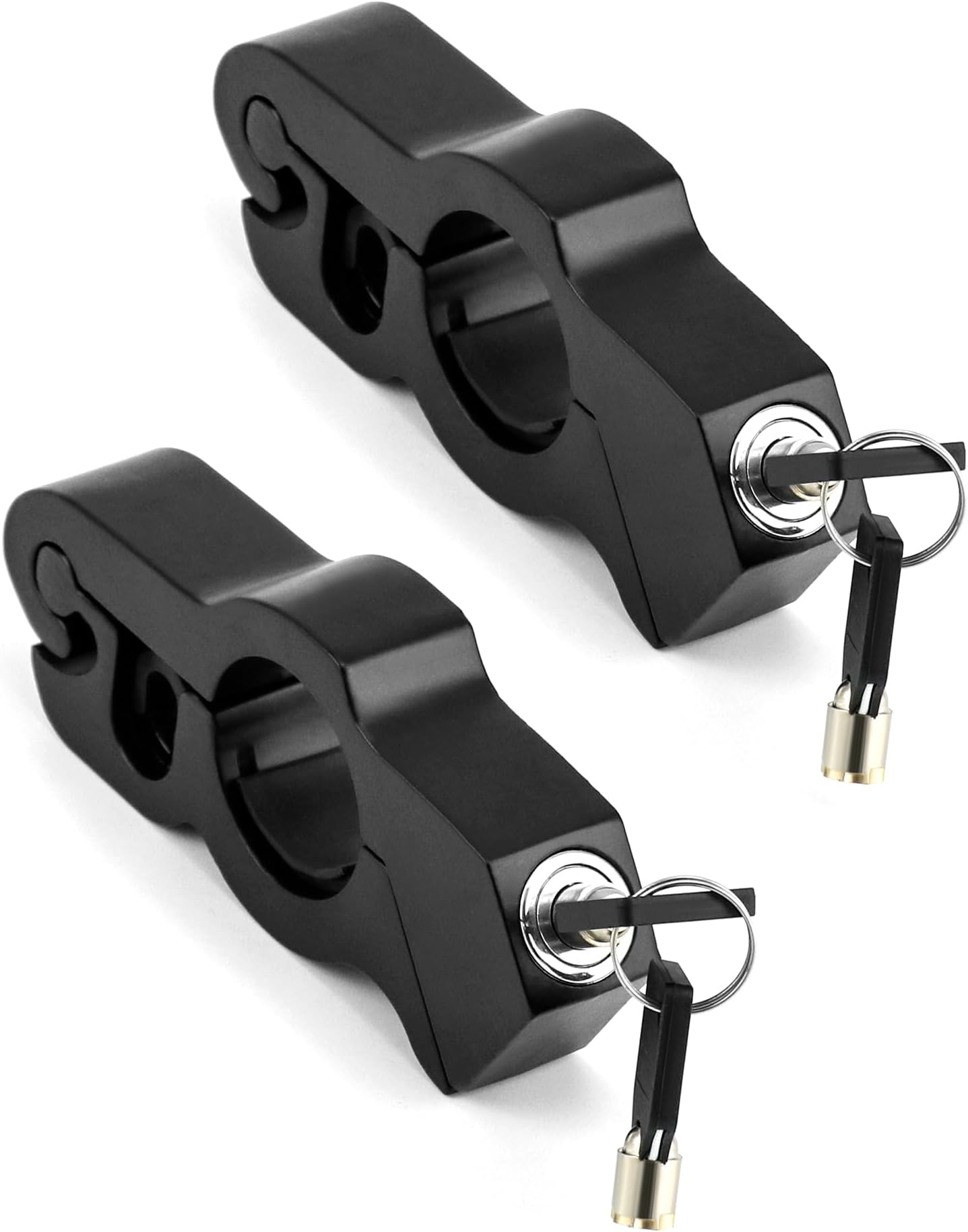 QWORK Heavy Duty Anti-Theft Adjustable Bike Handlebar Lock, 2 Pack - A Grip/Throttle/Brake/Handlebar Lock for Bike, Scooter, Moped or ATV, Black