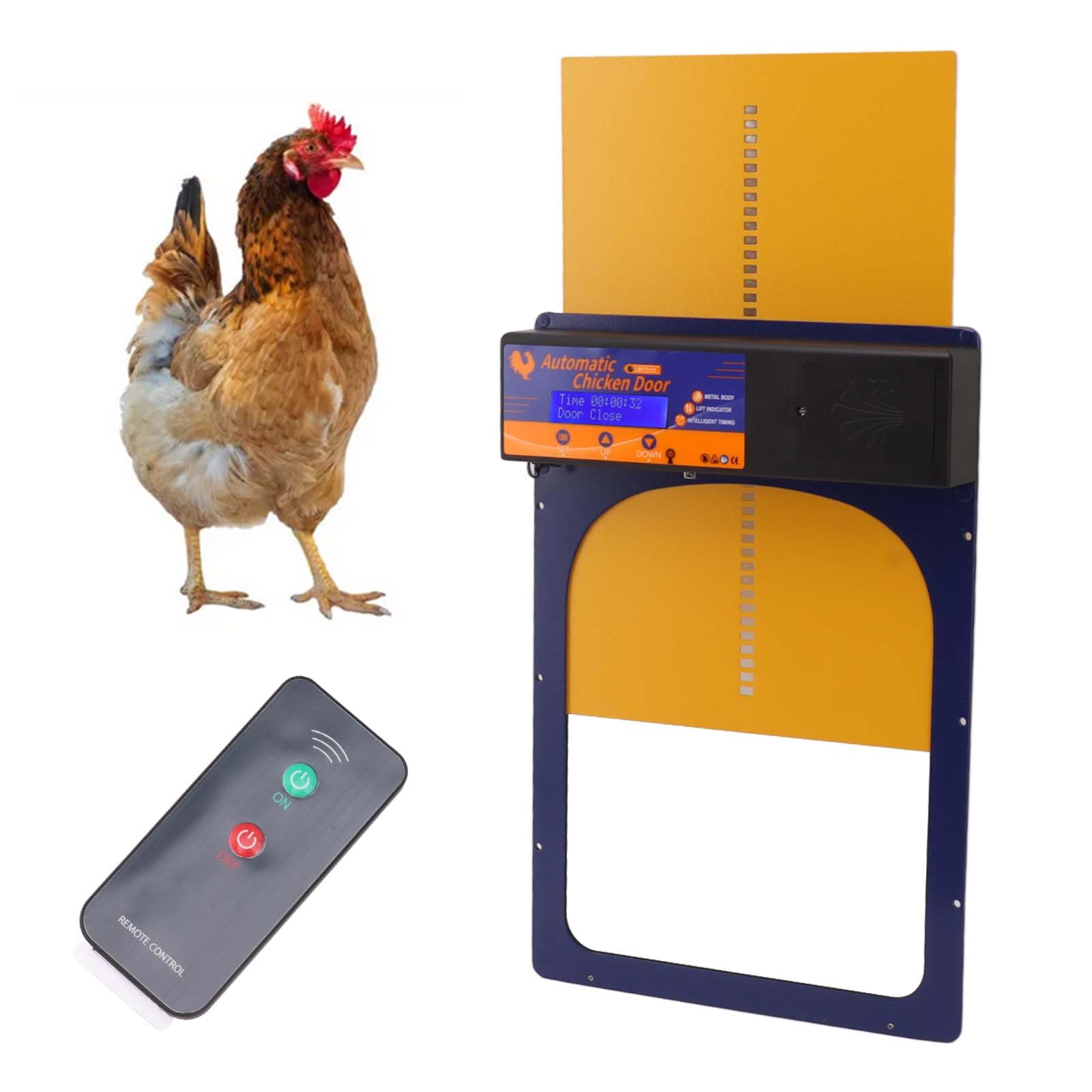 Porta Automatica per pollaio, Porte per polli programmabili ad energia Solare con rilevamento della Luce per la casa (Blu)