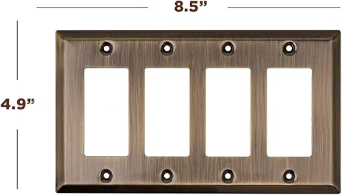 Miniatura 9 de SleekLighting  Placas de pared decorativas clásicas de latón antiguo  Enchufe eléctrico y cubiertas de interruptor  Estilo decoración de 1 banda