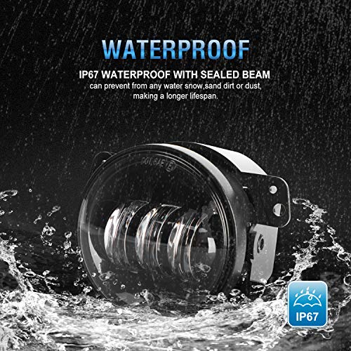 Image of LX-LIGHT 4 Inch 60W LED Fog Light with EMC Compatible with Jeep Wrangler TJ LJ JK Dodge Journey Front Bumper Lights(Pair)