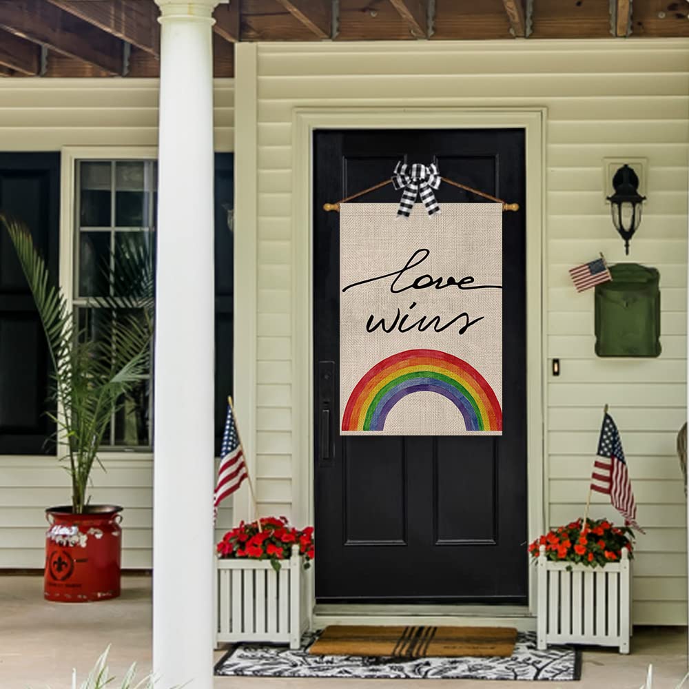 Snapklik.com : Love Wins Rainbow Garden Flag Vertical Double Sided ...