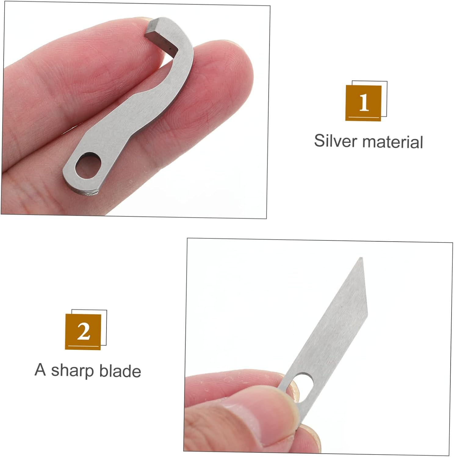 VILLCASE 4pcs Overlocker Blades for Home Sewing Durable Upper and Lower Serger Knives Professional Overlock Accessories Compatible with Various Sewing Machines