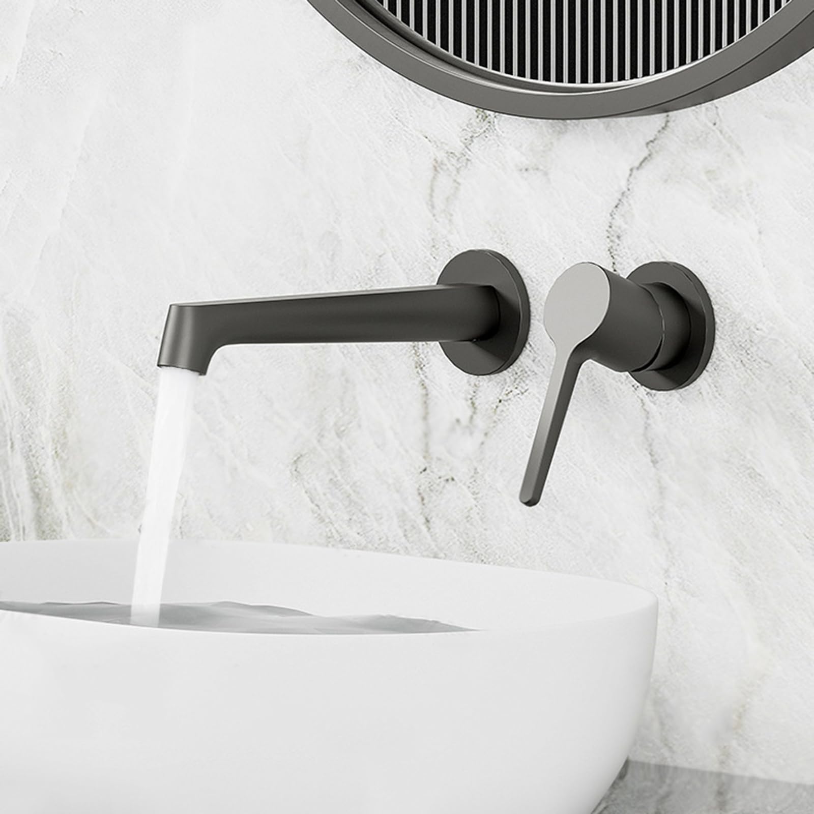Robinet en laiton dissimulé anti-calcaire gris étoile pour salle de bain