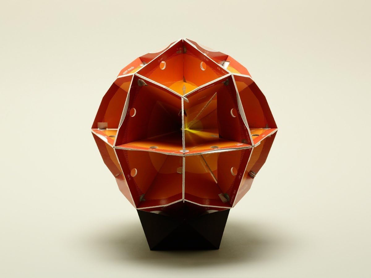 Geodesic Globe with 80 Facets [PLATINUM] 【Geodesic Assembly kit polyhedron】 Paper Craft intellectual educational puzzle interior paper 《ALEXCIOUS》