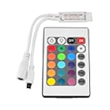 ABI Inline IR Controller with 24 Key Remote for 12V RGB LED Strip Light