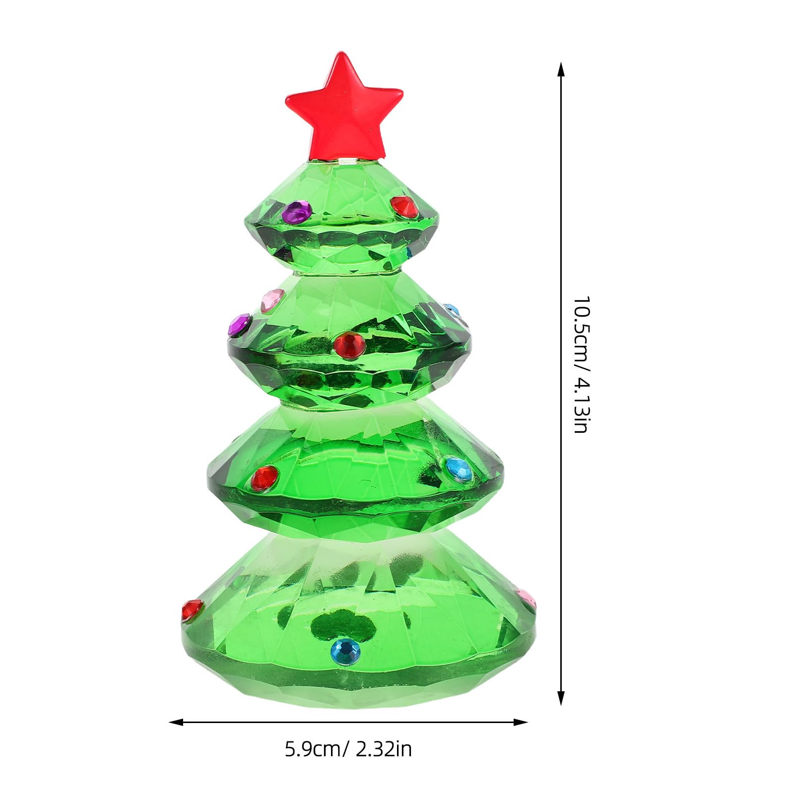 Beaupretty 3 Pièces Mini Sapin de Noël en Cristal Artificiel Vert Étoile