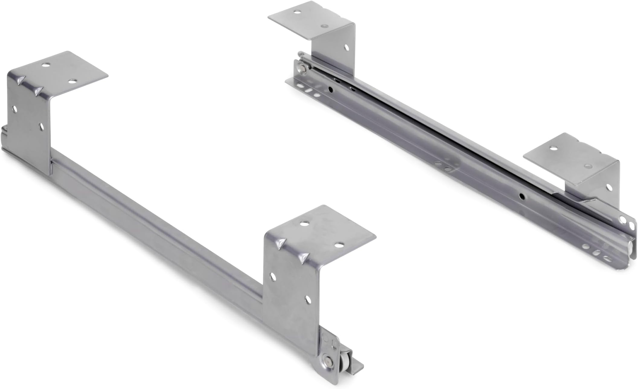 Set of Roller-Bearing Runners for underdesk keyword Platform/Shelf/Drawer, Grey, Wood