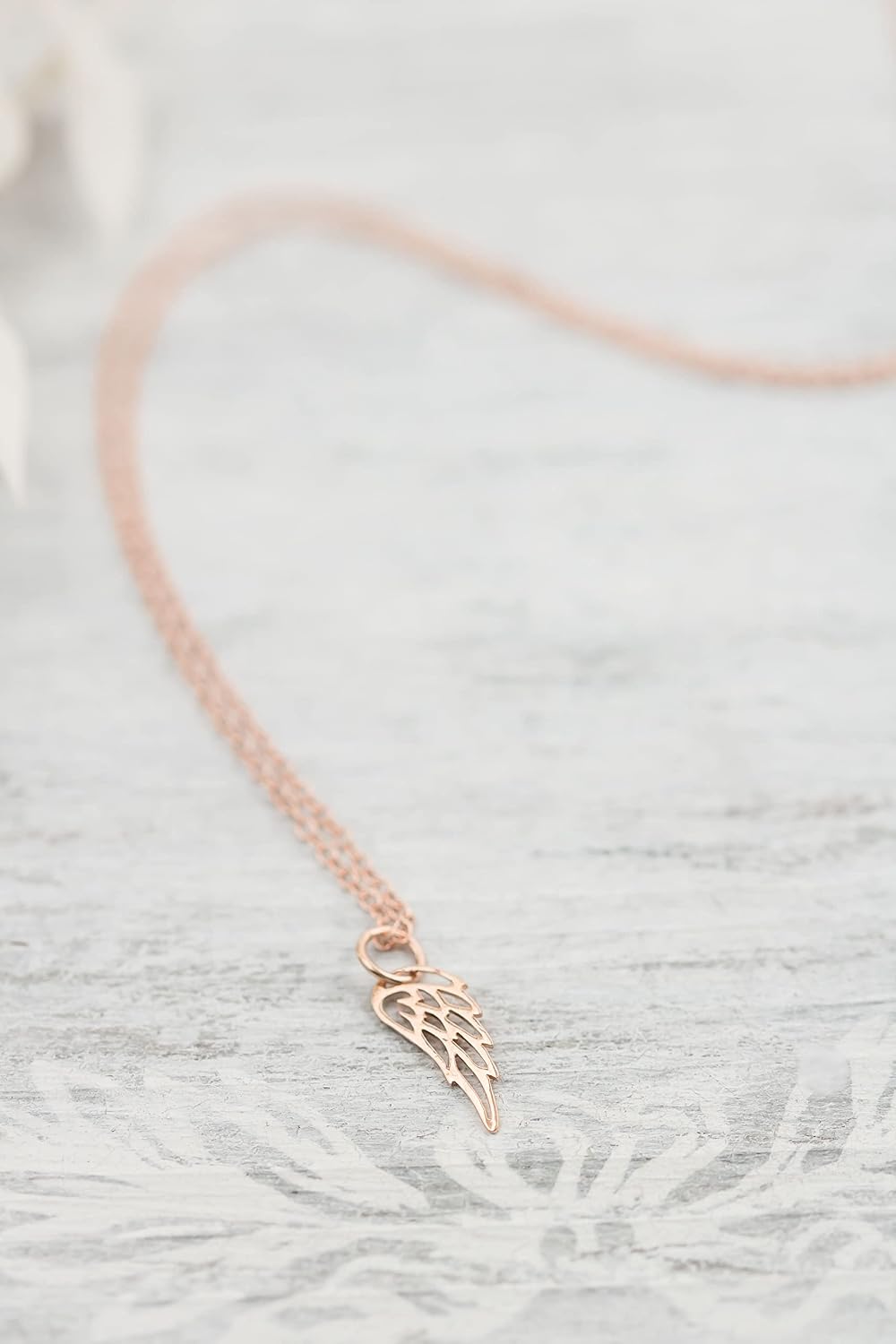 Rose Gold Plated Angel Wing Charm Necklace for Women - Memorial Jewelry, Infant Loss Miscarriage Sympathy Gift, Pregnancy Child Loss Bereavement Pendant, Remembrance Keepsake