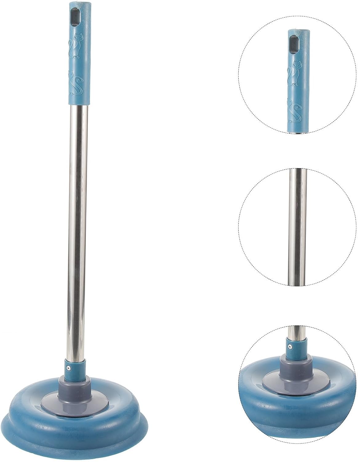 Heavy Duty Drain Plunger with Long Handle and Rubber Cup for Toilet