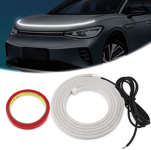 Miniatura 1 de Tira de luces LED para capó de automóvil 70 pulgadas flexible luces brillantes impermeables luz diurna accesorios universales para automóvil guía de