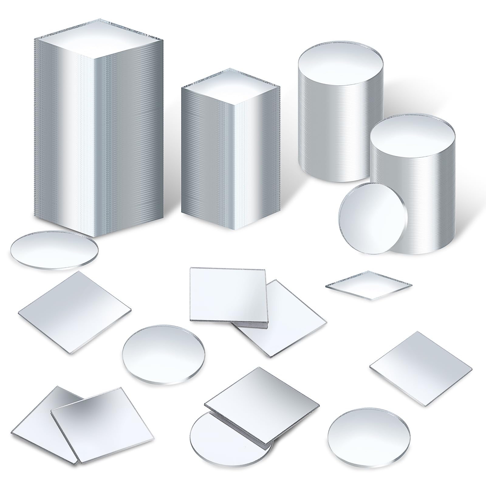 Lot de 150 miroirs adhésifs amovibles de 2,5 cm à coller - Mini miroirs ronds autocollants en acrylique pour armoire et décoration DIY
