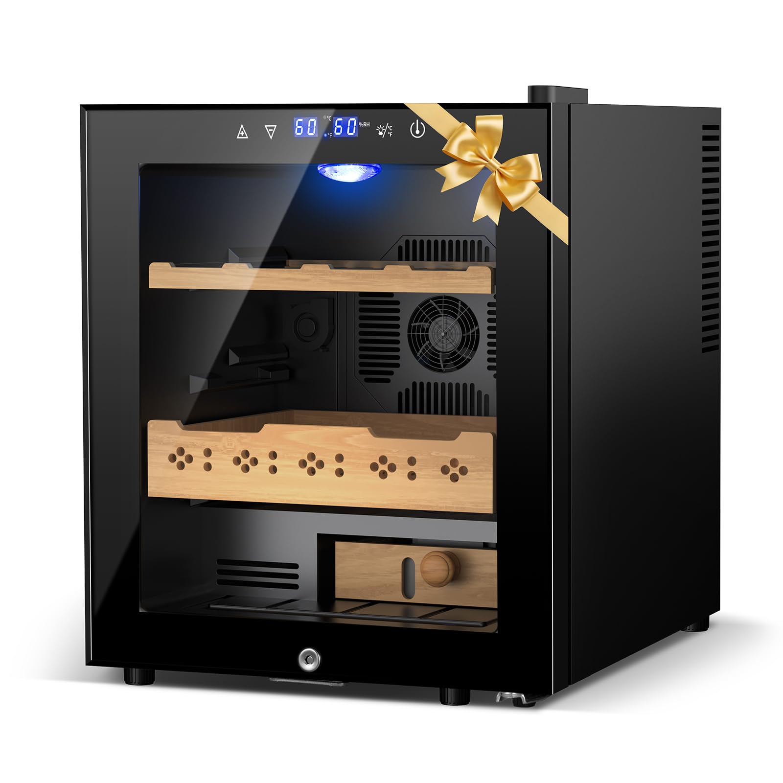Velieta 50L Electric Humidor, 300 Counts Large Capacity,Thermostatic Electric Cooler Cabinet with Digital LED Screen, Safety Lock,Smart Humidity & Temp Control on Fridge.com