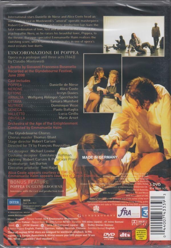 Amazon.co.jp: [2DVD/Decca]モンテヴェルディ:歌劇「ポッペアの
