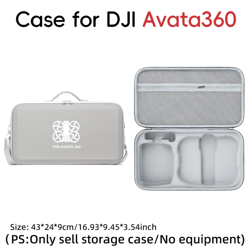 Futerał do DJI Avata 360 z RC 2 i baterią, twarda torba do przechowywania, organizer podróżny do drona, pilota RC2 i akcesoriów, Szary ze wzorem, /