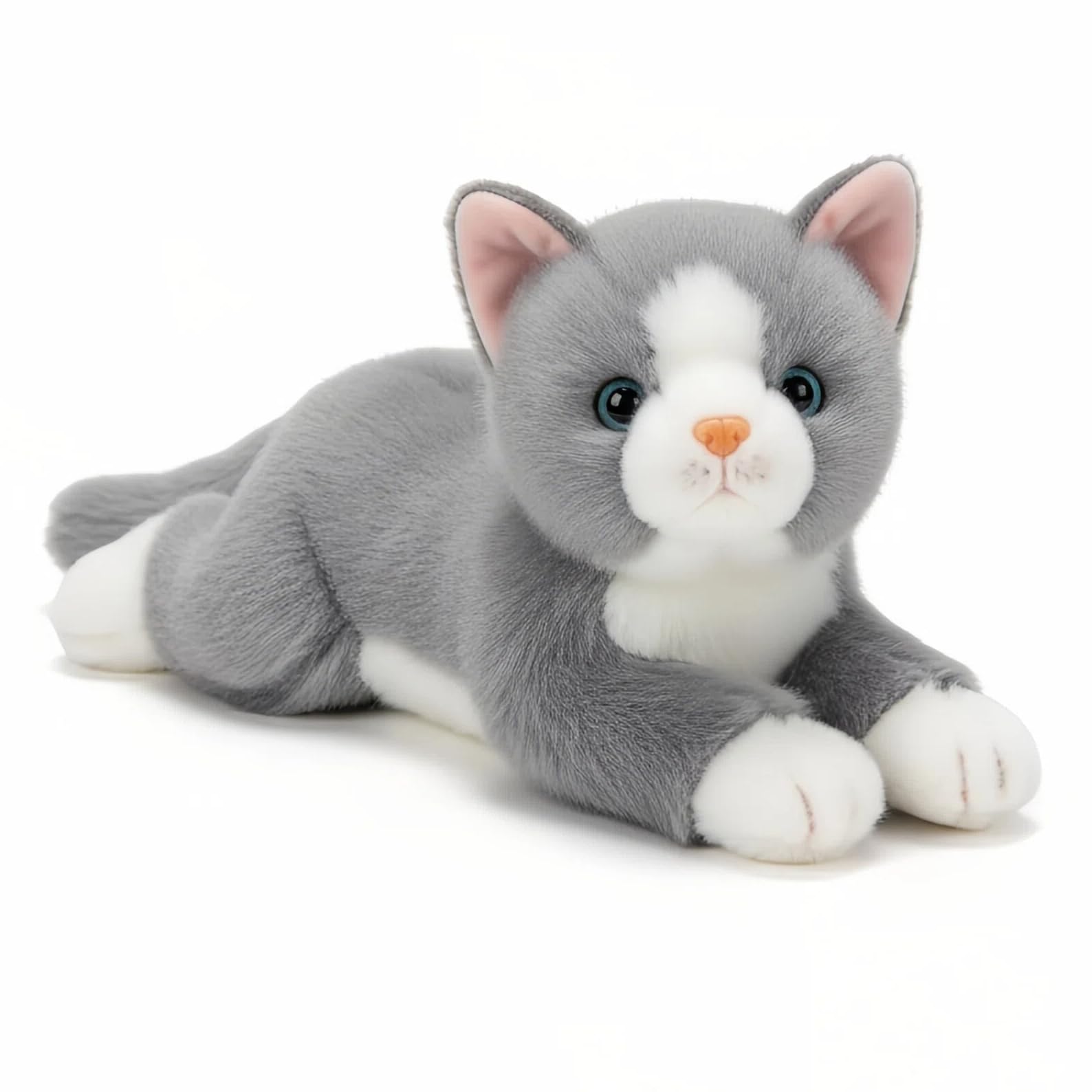 View 1 of 18 Inch Cat Stuffed Animals,Realistic Plush Throw Pillow,Soft Kawaii Kitty Plush Toy Gift for Kids Boys Girls (Gray)