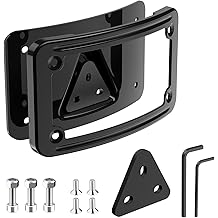 3148 Black 3 Hole Curved Laydown License Plate Mount Bracket w/Frame, Fit for All Harley Davidson Model w/Standard 3-Bolt Mounted License Plate Bracket, 02-08 VTX1800R/S/T, 03-09 VTX1300R/S/T
