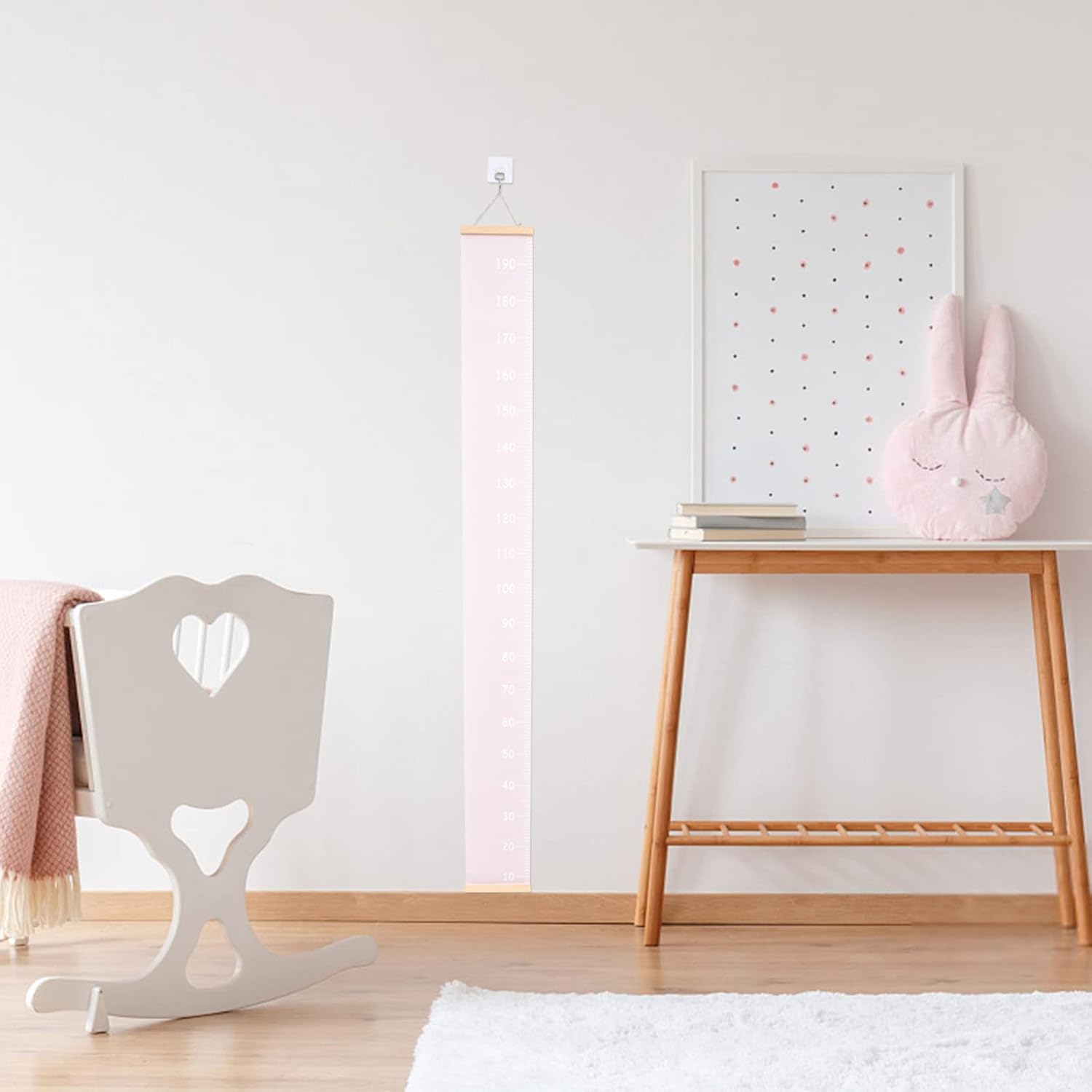 Vaguelly Growth Chart Ruler for Boys and Girls Height Measurement for Wall Decor Boys and Girls Room Decor Pink