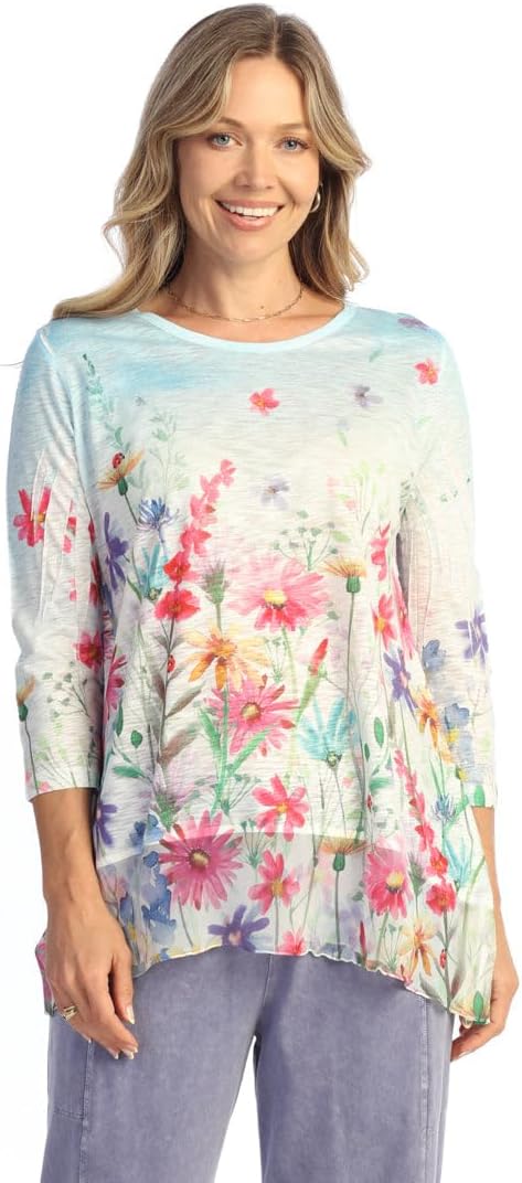 Jess & Jane Women's Sonata Tunic Top with Chiffon Hem