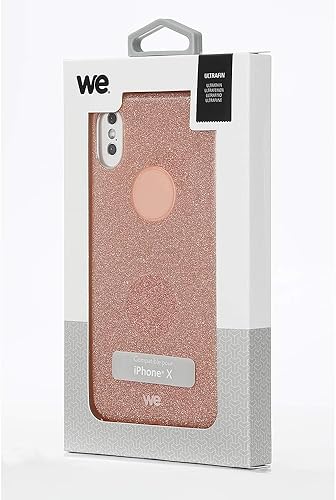 WE Coque de Protection [IPHONE X/XS] - Coque de Protection Paillettes Rose en TP