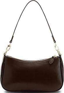 POFUOT Small Cresent Shoulder Bags Crossbody Purses for Women Vegan Leather Handbag Clutch Hobo Purse
