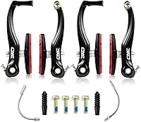 Vista 1 de CNC Set de Frenos V-Brake, Frenos V-Brake de Palanca Lineal para Bicicleta para Rueda Delantera/Trasera, Brazo Largo 110mm, Negro