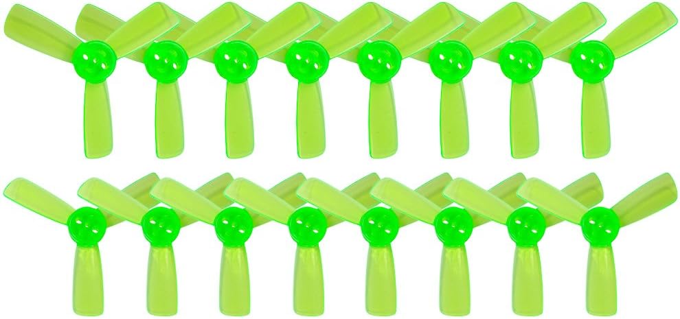RAYCorp 1935 3-Blades (1.9x3.5x3) Propellers. 16 Pieces(8CW, 8CCW) Green - Polycarbonate 1.9-inch Tri Blades Micro Quadcopters & Multirotors Props + Battery Strap