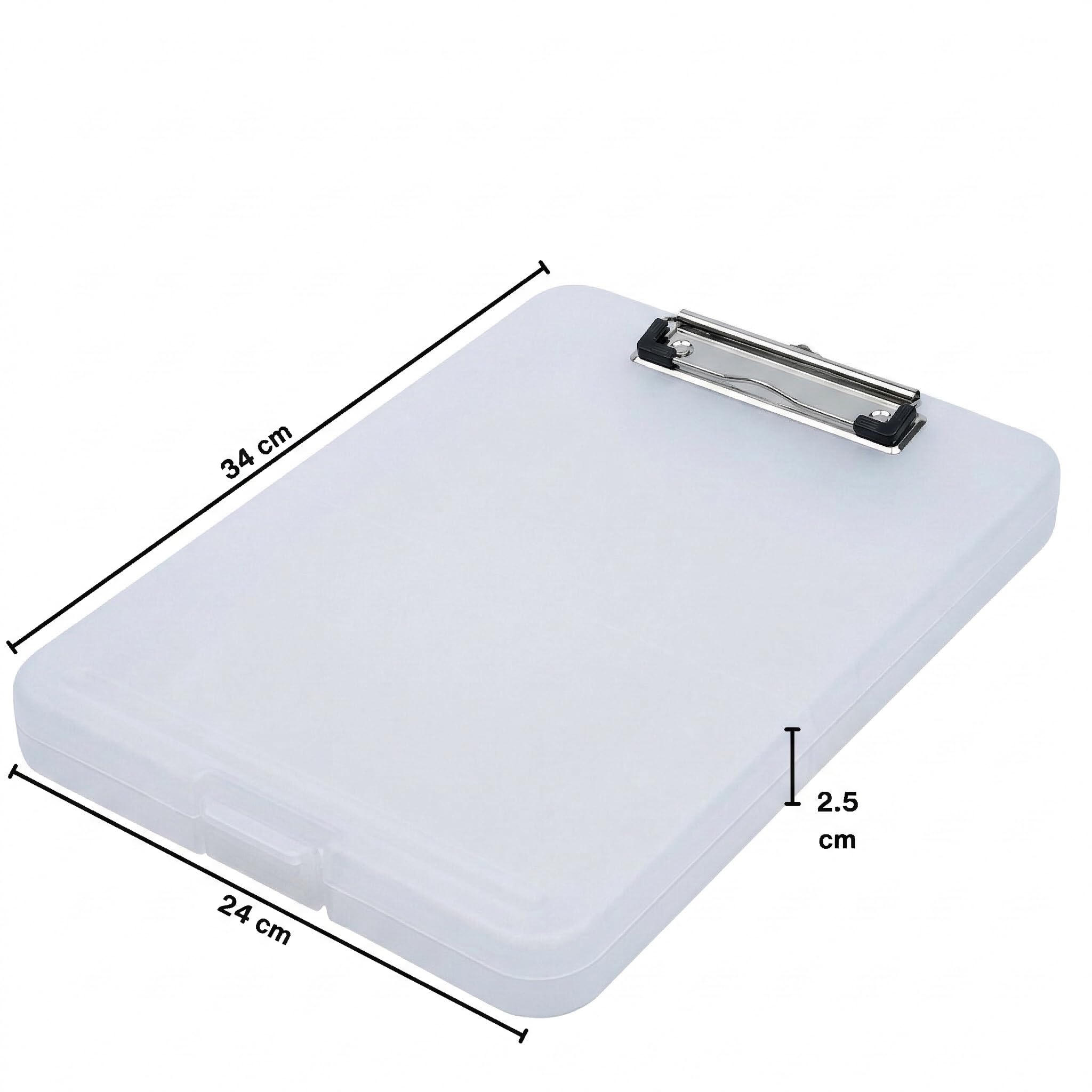SPS Exampad A4 Plastic Clipboard with Built-in Storage and Pen Holder - Ideal for School, Office, Travel - Perfect for Students and Professionals, School and Office - Translucent 1