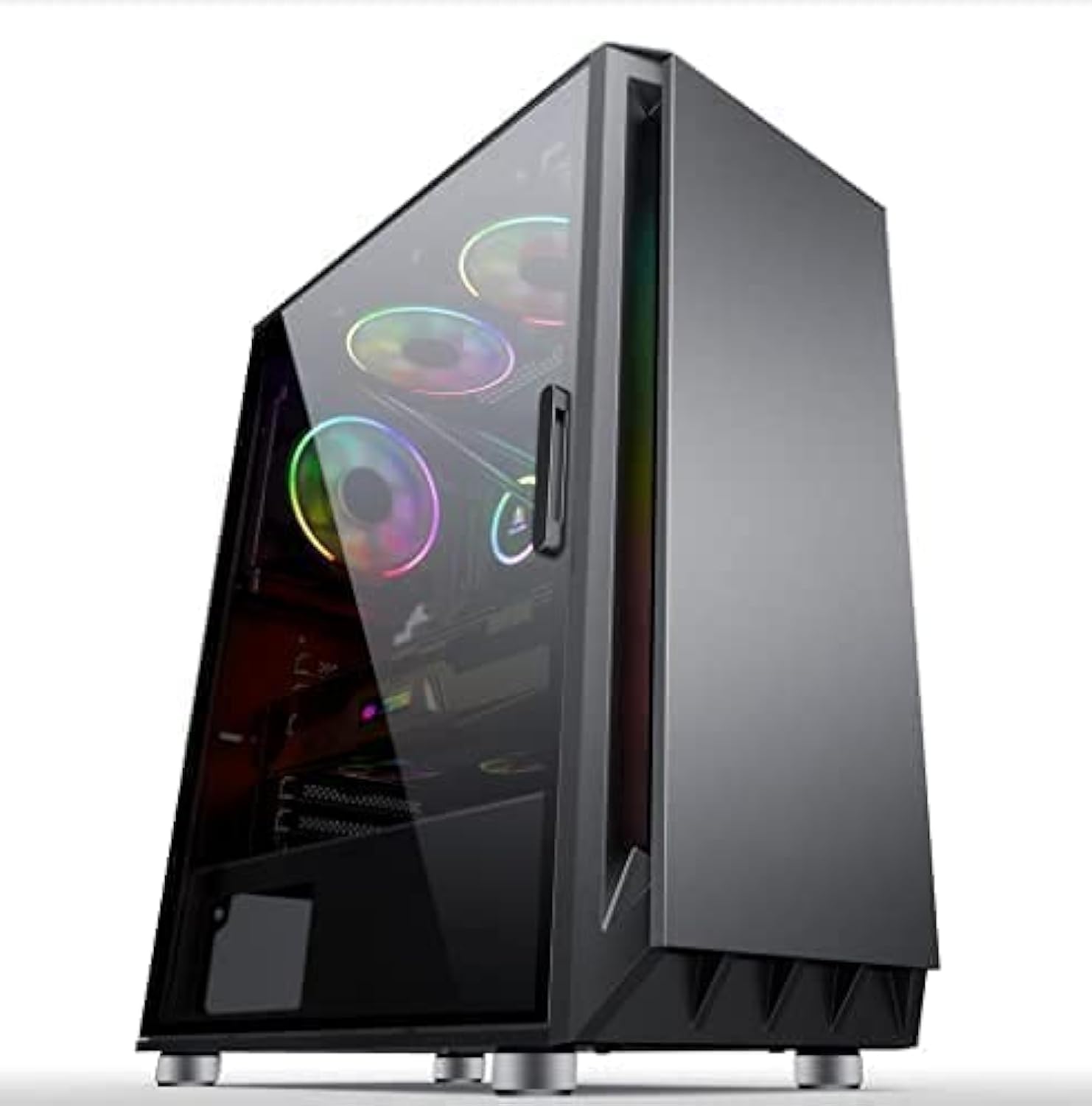 IONZ KZ21 PC Computer Case Full ATX with Tempered Glass Hinged Side Panel 3 RGB DUAL RING Fans