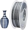 CC3D 2 Color Ribbon PLA Filament 1.75mm Dynamic Candy Color Silk PLA 3D Printer Filament 1kg Gradation Change Multicolor Shiny Filament for 3D Printing Material Candy Black Silver