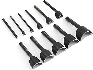 Half-Round Punch Set,Black Carbon Steel Leather Craft Tools,Leather Hole Punch Tool for Wallets,Strap Belts,Bags(11Pcs)