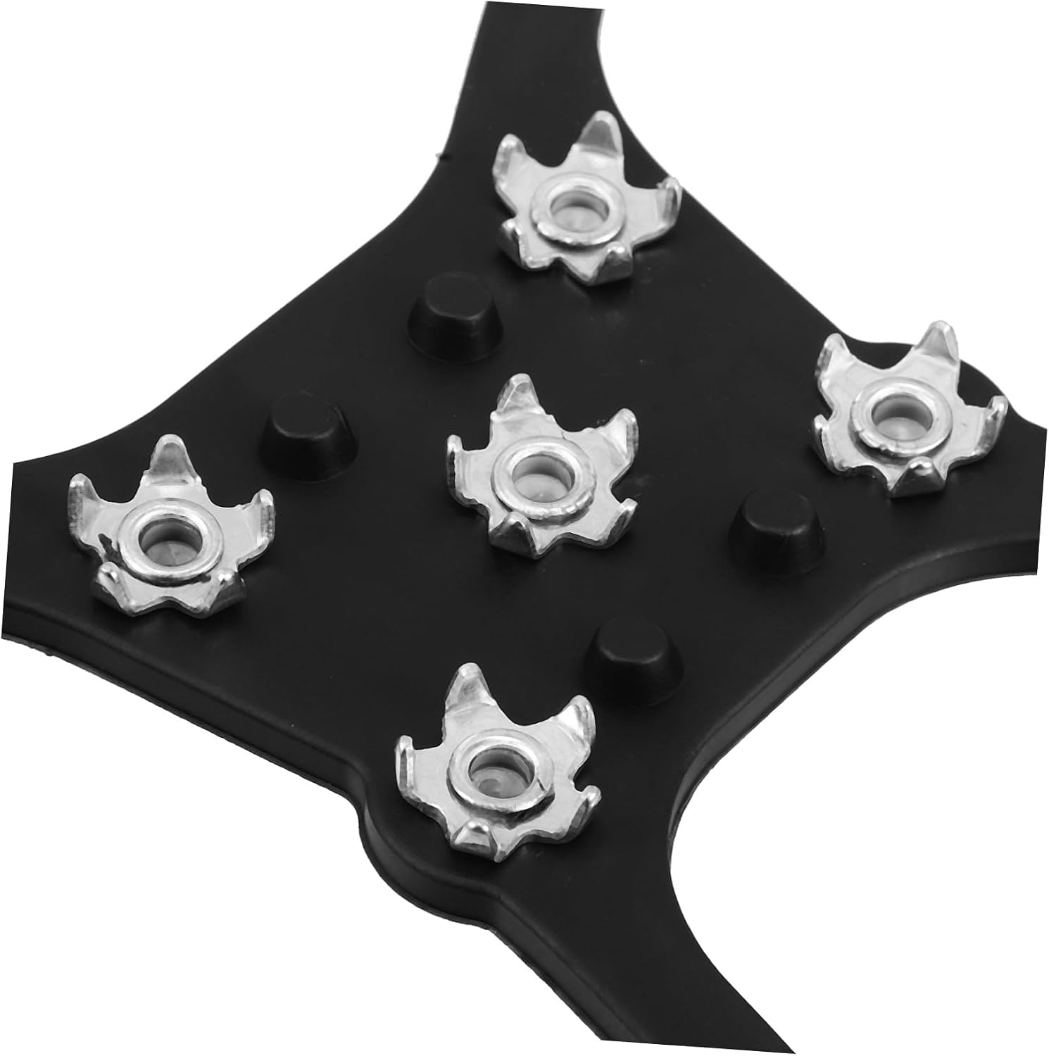 Mikinona 6pcs Outdoor Ice Gripper Shoe Cleats with 5 Spikes Non-Slip Snow Traction for Boots and Shoes for Hiking Winter Climbing