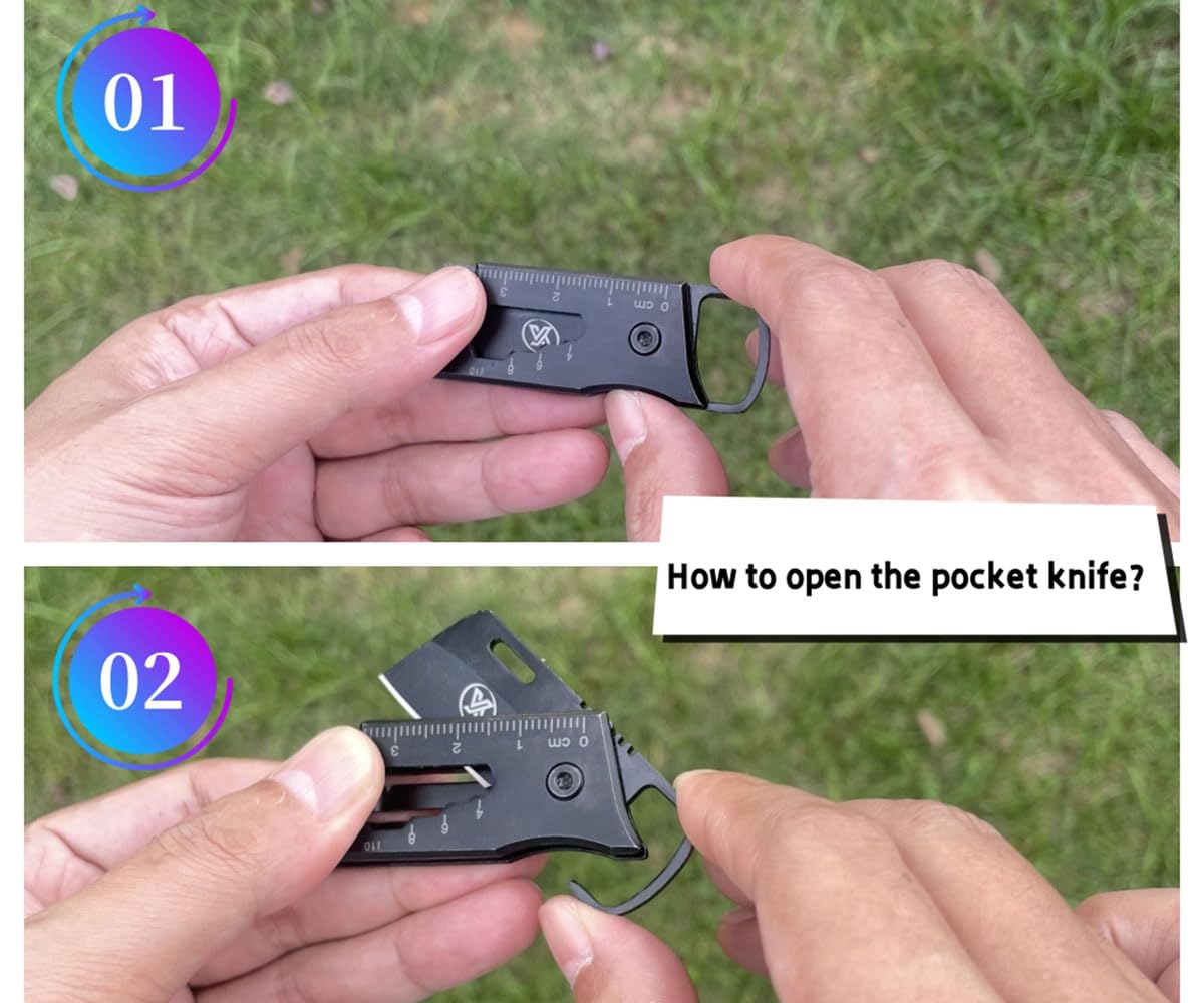 XINYIKNIFE Multi-function Keychain Knife with Wrench Pry Tool Bottle Opener And Can Opener Multitool Small EDC Knife with — view 4