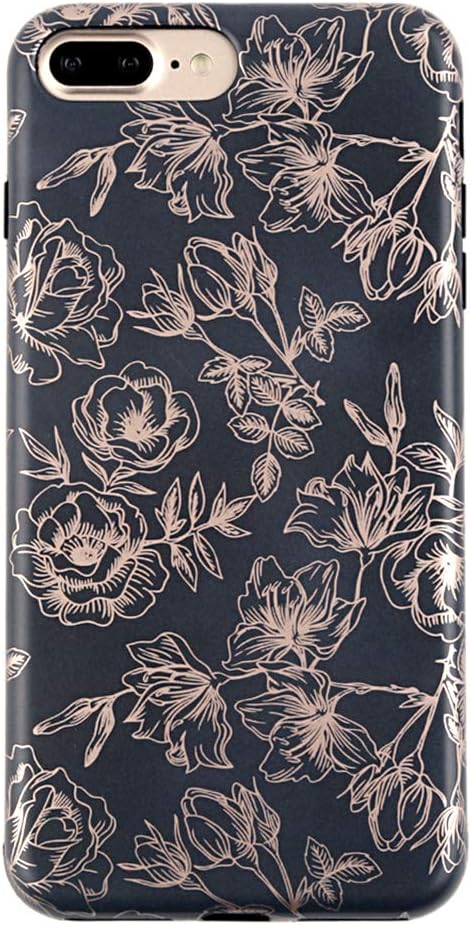 Suреr Brаndѕ Velvet Caviar Compatible with iPhone 8 Plus Case/iPhone 7 Plus Case Floral - Cute Protective Phone Cases for Girls & Women (Rose Gold Flowers)
