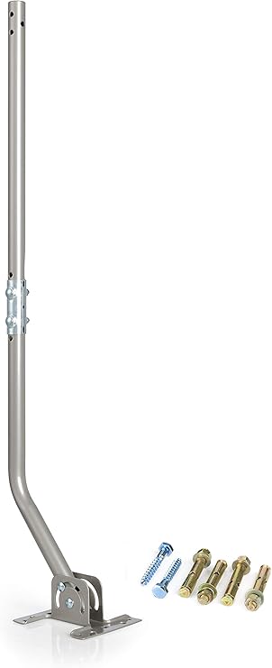 CeKay Adjustable Attic/Outdoor Antenna Mounting Pole Universal Mount Brackets Weather Station Mounting Pole - Easy Installation, Solid Structure, Weather Proof (1" Diameter, 32 3/4" Arm Length)
