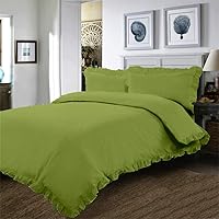 Vista 7 de Juego de funda de edredón – 1 funda de edredón con volantes y esquinas de borde de volantes y 4 fundas de almohada, color rosa intenso