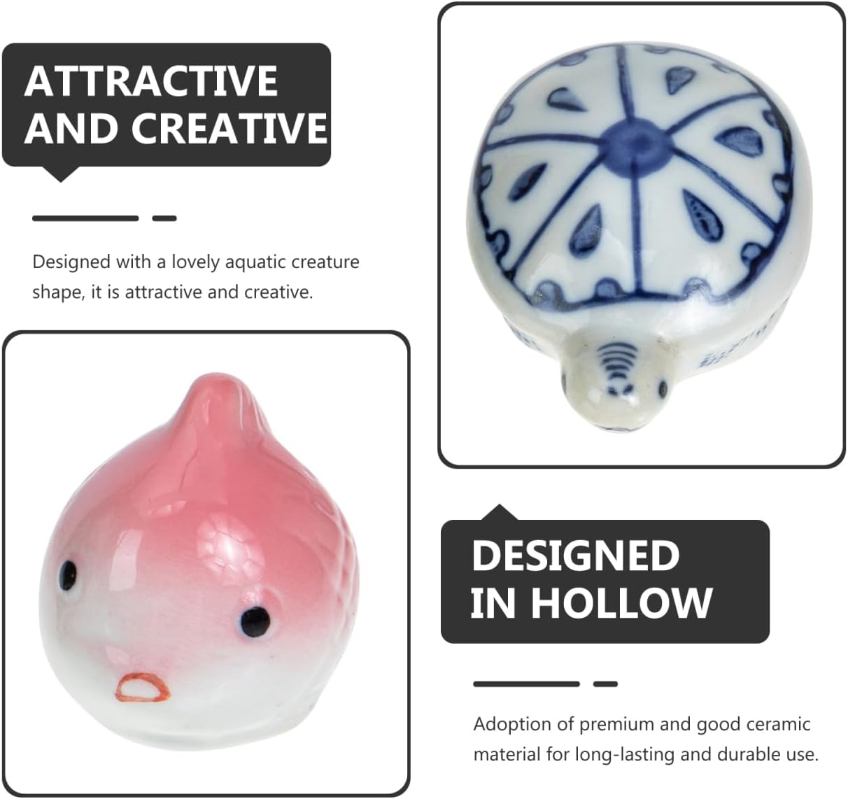 SEWACC 3pcs Aquarium Ceramic Floating Fish Artificial Aquarium Ornament Underwater Porcelain Fish Figurines Tank Realistic Statue Floating Aquatic Creature