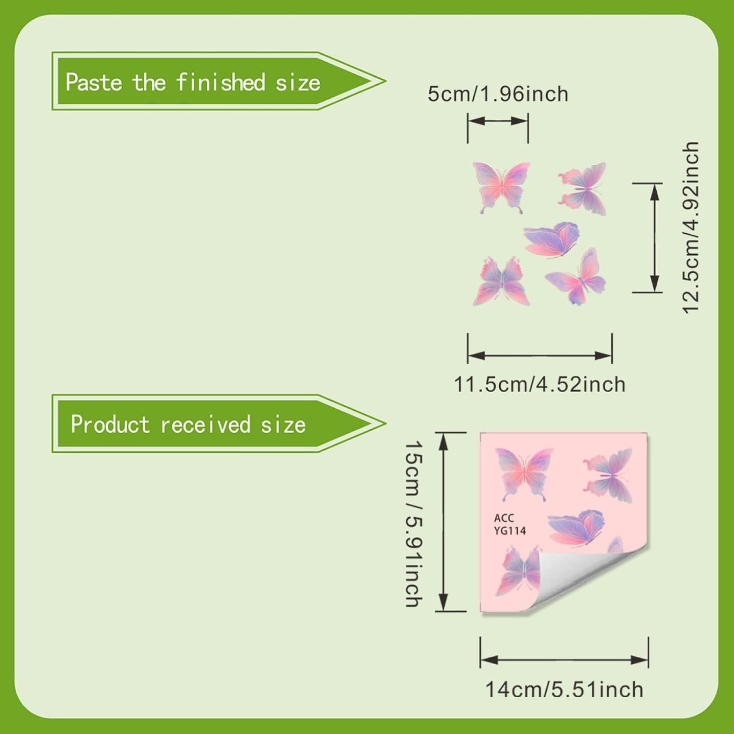 Naklejki ścienne fluorescencyjne motyl dekoracja do sypialni, samoprzylepne ozdoby na ścianę, naklejki do pokoju dziecka, salonu, biura, 2pcs, 2pcs
