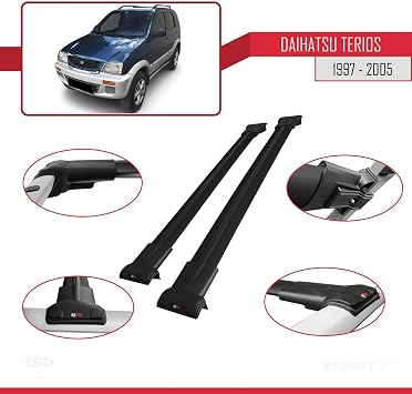 accessorypart Daihatsu Terios 1997-2005 Arası ile uyumlu FLY Model Ara Atkı Tavan Barı SİYAH