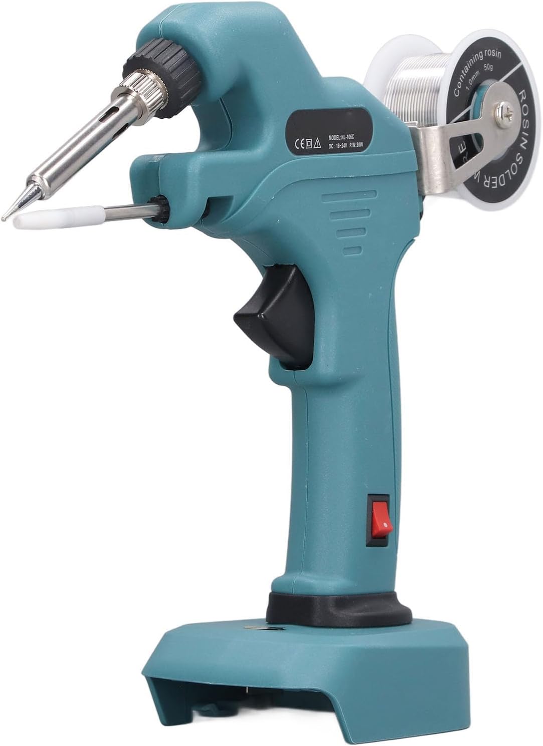 Cordless Soldering Iron 30W Quick Heating Soldering Gun Kit with 50g 1.0mm Solder Wire Compatible with BL1860B BL1860 BL1850 BL1840 for Electronic Repair and Circuit Board