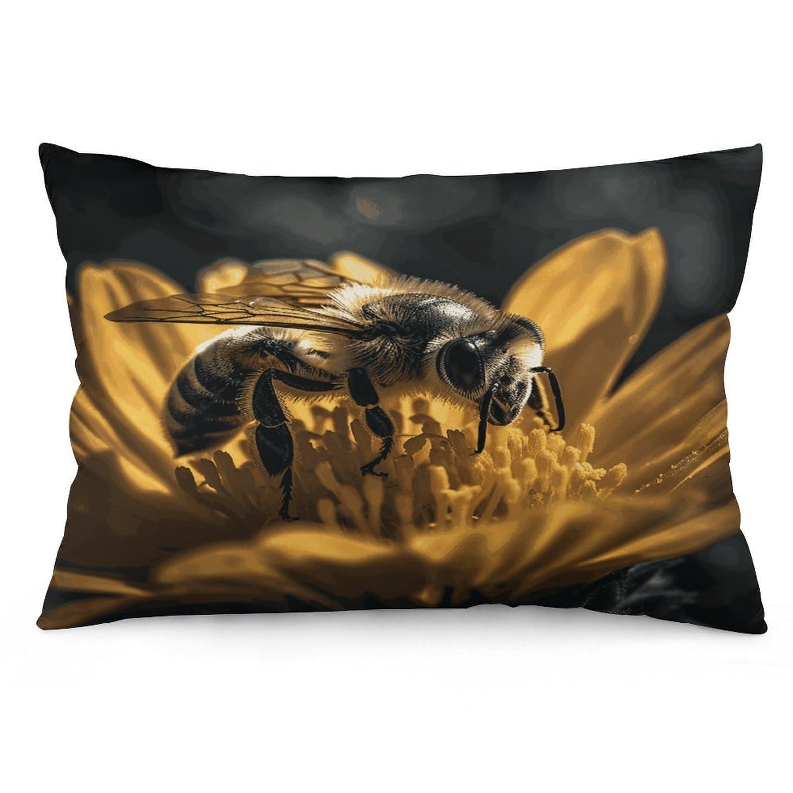 FekiLoot Serious Bee Pillowcases Super Soft Cozy Lumbar Decorative Throw Pillow Covers Plush Pillow Shams with Zipper Double-Sided Decorative Pillows Shells for All Seasons