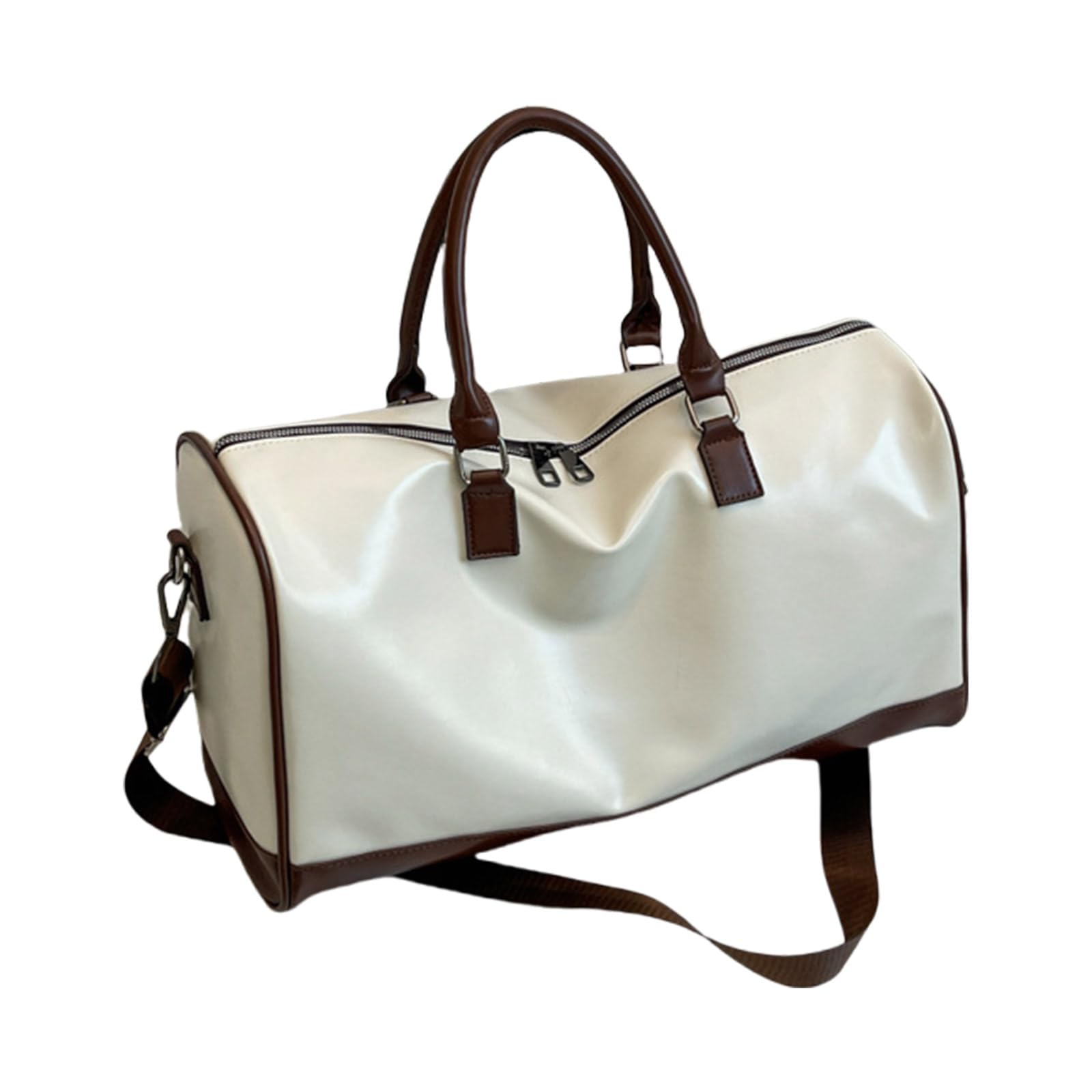 [Tertioi] Bolsa de gran capacidad para viajes de moda fitness de cuero PU de hombro de fin de semana de noche para viajes diarios para mujeres y hombres gran capacidad para una noche fitness de fin de