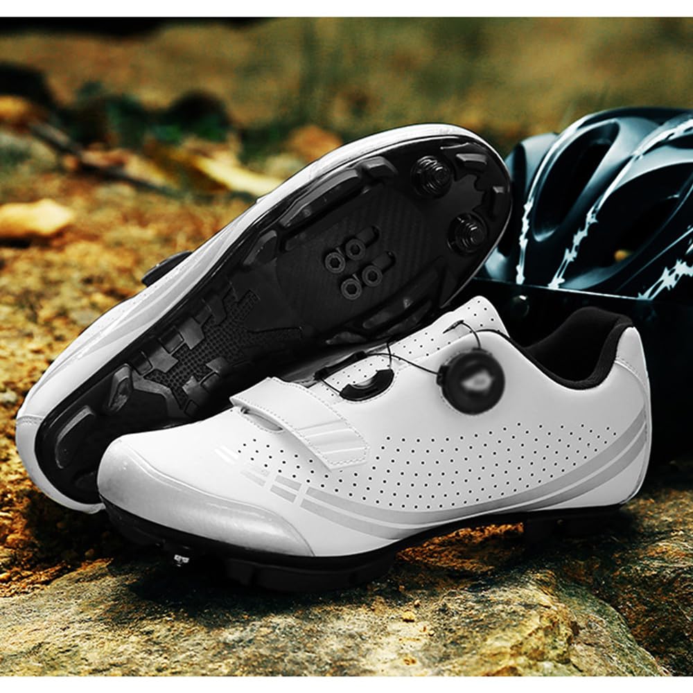ENEN Scarpe MTB Uomo, Scarpe da Ciclismo Uomo, Scarpe Spinning Donna, Scarpe MTB SPD, Scarpe Mountain Bike Compatibili con Pedali SPD 2 Bulloni con Tacchette, 36-47 EU Scarpe Bici