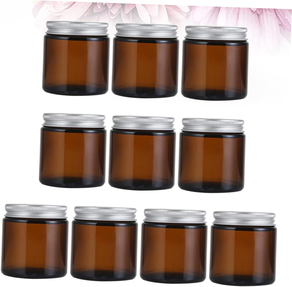 Hohopeti 10pcs DIY Scented Candle Jar Lids Brown Bottle for Homemade Candles Perfume and Aromatherapy for Home Decor and Giving