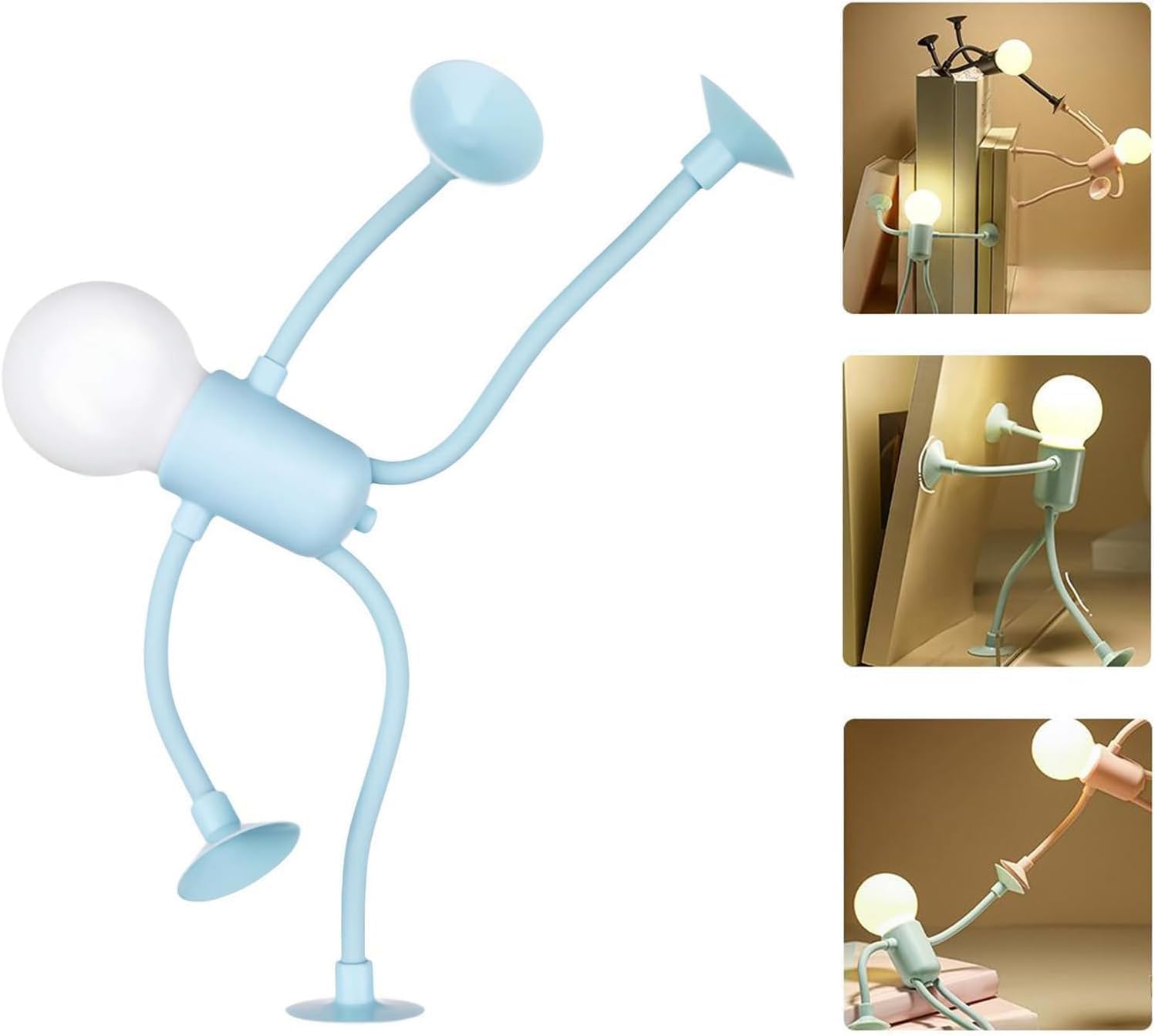 Changeable Shape Funny Sportsman Night Light,Cute LED Light Bulb Mini Night-Lights,Suction Cup Shape-Changing Night Lamps for Bedroom Bathroom Hallway Kitchen,2026 NightLight for Adults & Kids (Blue)