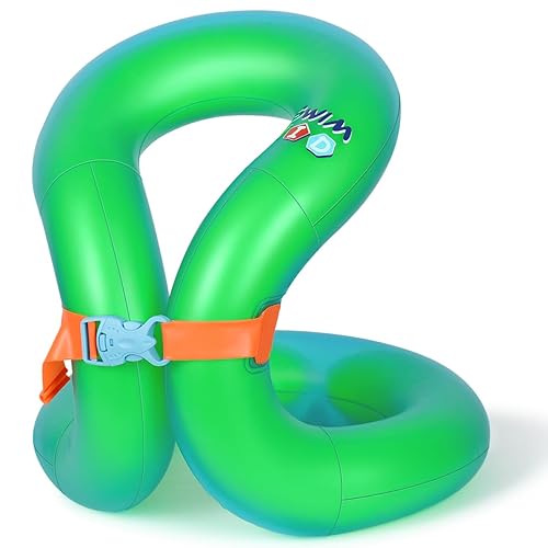 Floaties Swim Vest for Child, Portable Inflatable Pool Floats Swimming Ring with Adjustable Safety Buckle, Safety Swim Arm Bands with Double Surround Air Bag, Durable Float Tube for Kids