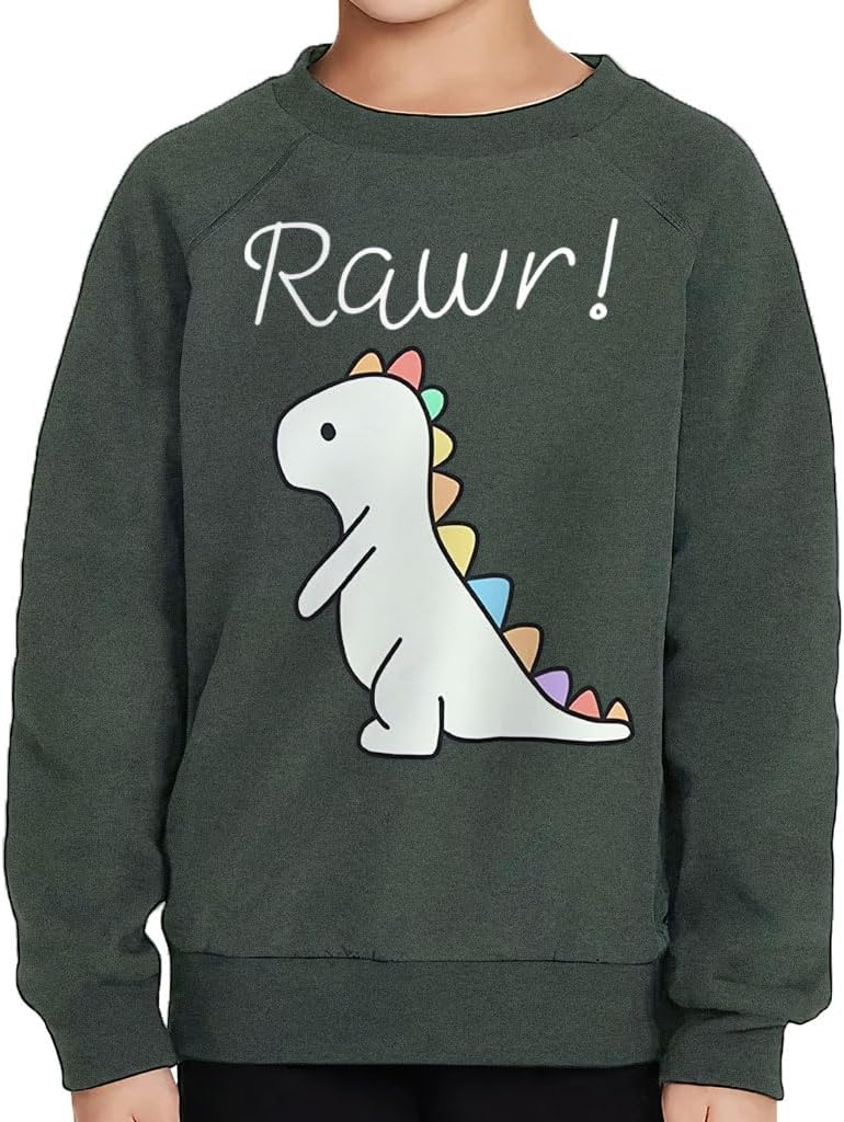 Rawr! Cute Dino Toddler Raglan Sweatshirt - Dinosaur Themed Stuff - Dinosaur Motif Boy Present