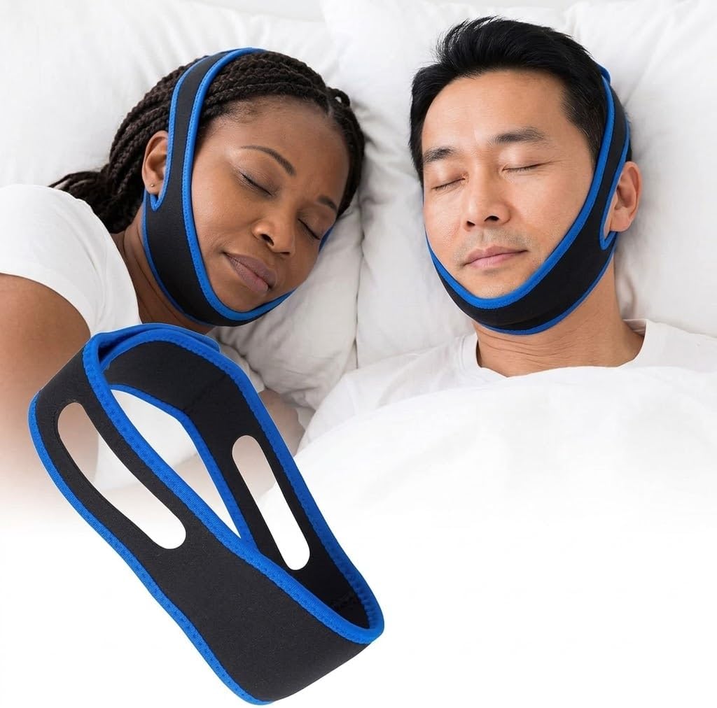 Anti Snore Chin Strap for Sleeping – Breathable Neoprene Jaw Support Band for Men and Women, Comfortable Mouth Closed Sleep Aid Strap
